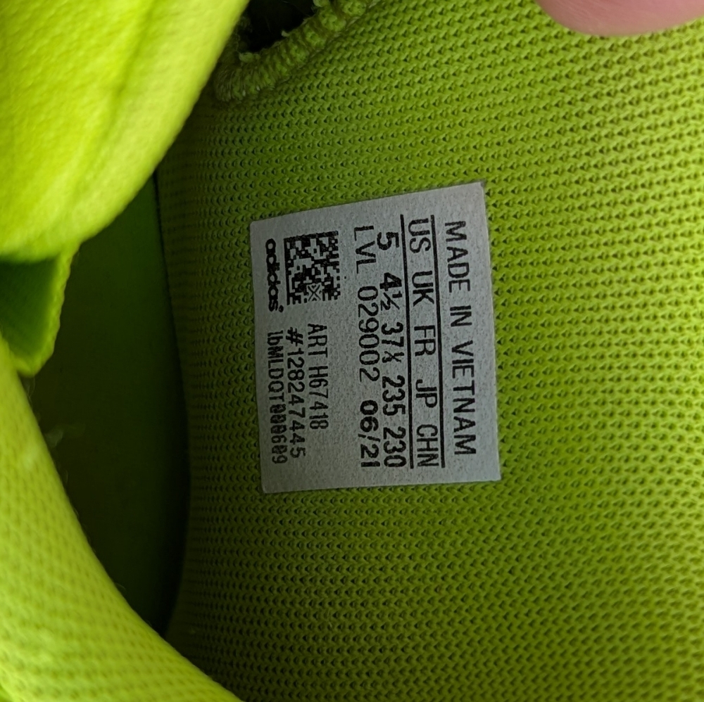 Adidas Monsters Inc. Kids Neon Green Sneakers - Picture 6 of 6